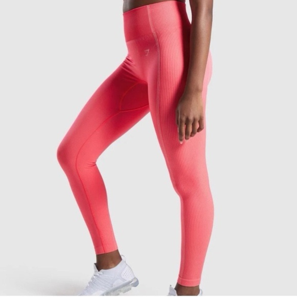 Gymshark neon pink seamless high-waisted leggings